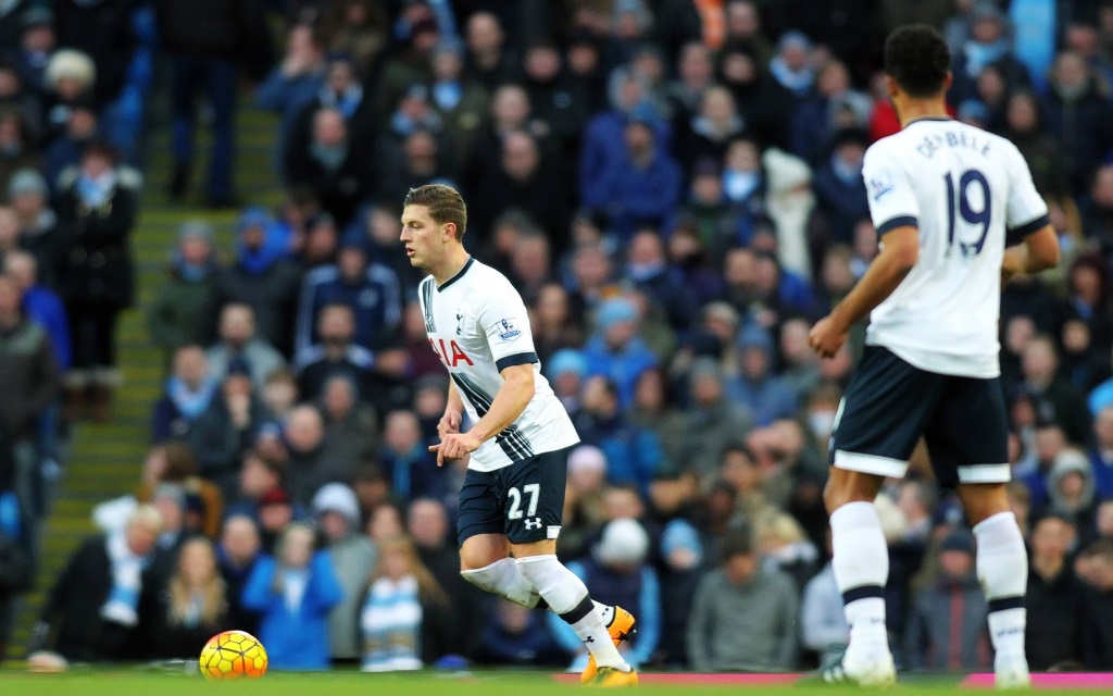 Kevin Wimmer von den Tottenham Hotspur im Spiel gegen Manchester City in der Premier League der Saison 2015/16