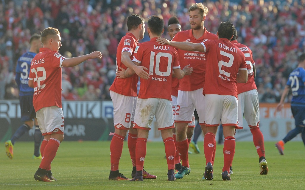 Mainzer Torjubel im Spiel gegen den SV Darmstadt 98