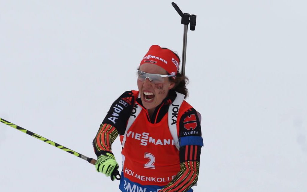 Laura Dahlmeier gewinnt Silber im Massenstart bei der WM 2016 am Holmenkollen