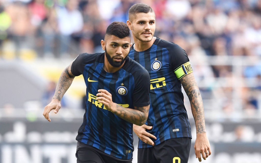 Mauro Icardi und Gabigol im Spiel der Serie A zwischen Inter Mailand und dem FC Bologna in der Saison 2016/17