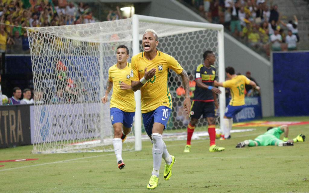 Revanche in der WM-Quali: Neymars 2:1-Siegtreffer für Brasilien gegen Kolumbien.