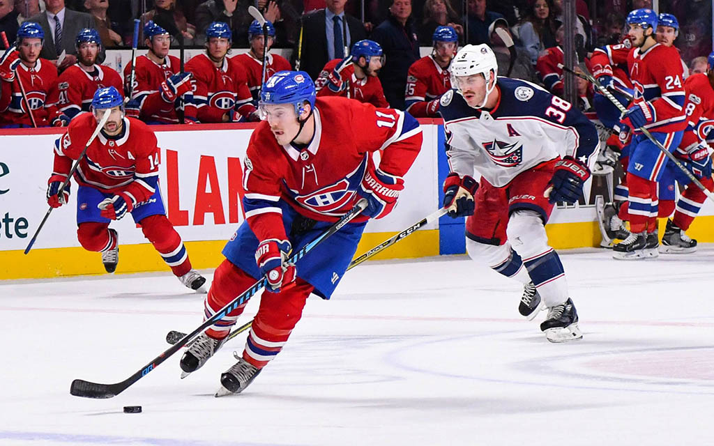 Top-Scorer Gallagher von den Montreal Canadiens im Angriff gegen Columbus