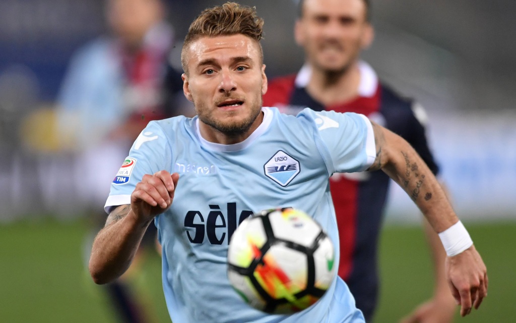 Ciro Immobile (Lazio Rom) im Serie A Spiel gegen den FC Genua.