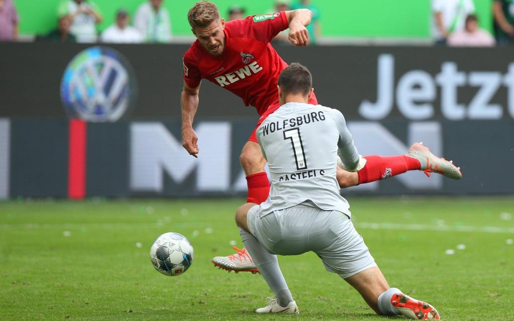 Simon Terodde vom 1. FC Köln im Spiel beim VfL Wolfsburg in der Bundesliga Saison 2019/20.