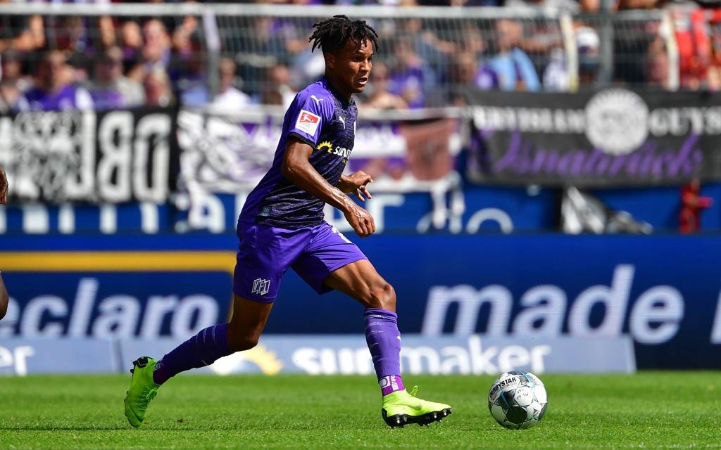 Fußball 2. Bundesliga 1. Spieltag VfL Osnabrück - 1. FC Heidenheim am 27.07.2019 im Stadion an der Bremer Brücke in Osnabrück Felix Agu ( Osnabrück )