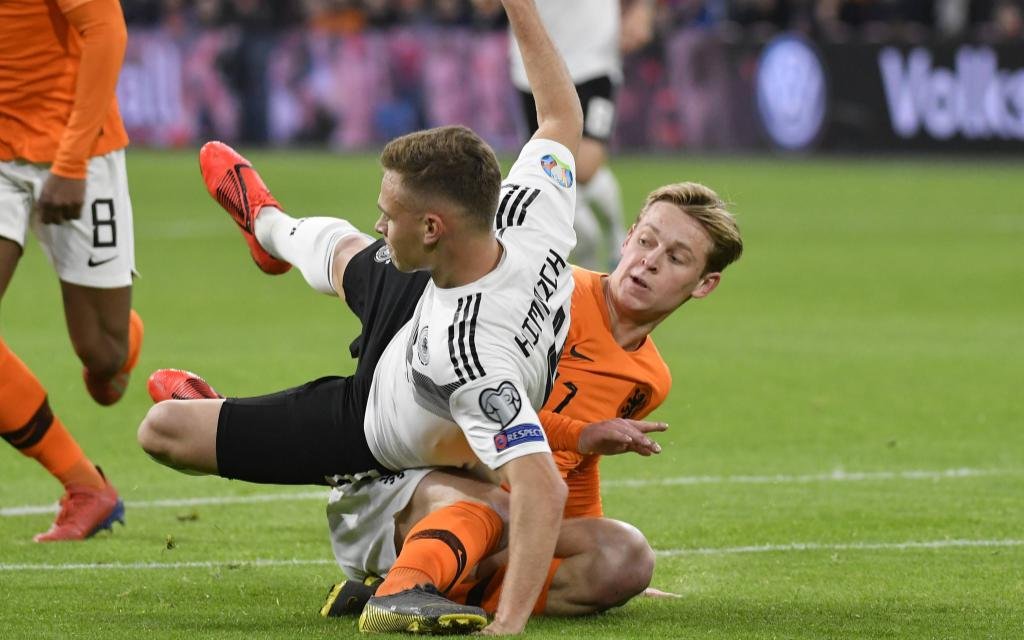 EFA EURO EM Europameisterschaft Fussball 2020 - Qualifying Group C : Netherlands 2-3 Germany at the Johan Cruijff Arena on March 24, 2019 in Amsterdam, Netherlands. Frenkie de Jong (Ajax) and Joshua Kimmich (GER)