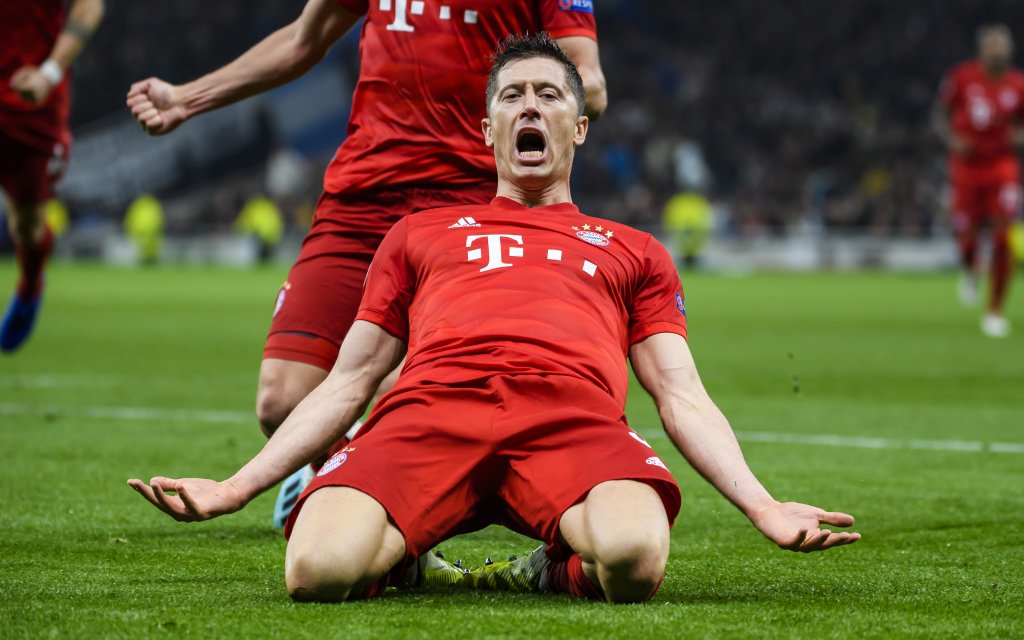 Bejubelt Robert Lewandowski auch gegen Piräus wie hier gegen Tottenham einen Treffer?