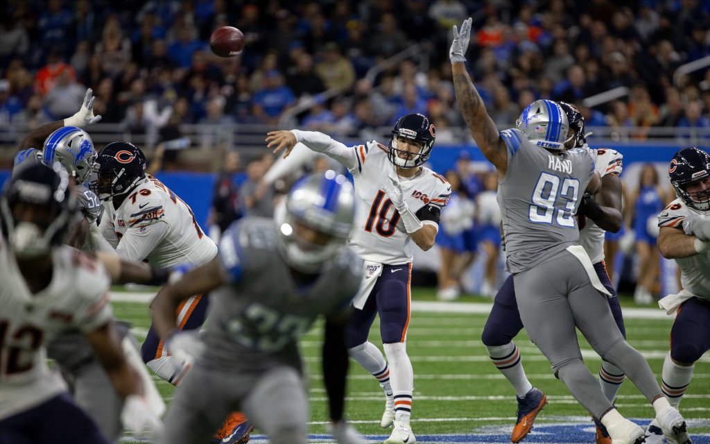 Chicagos QB Trubisky beim Sieg gegen die Lions