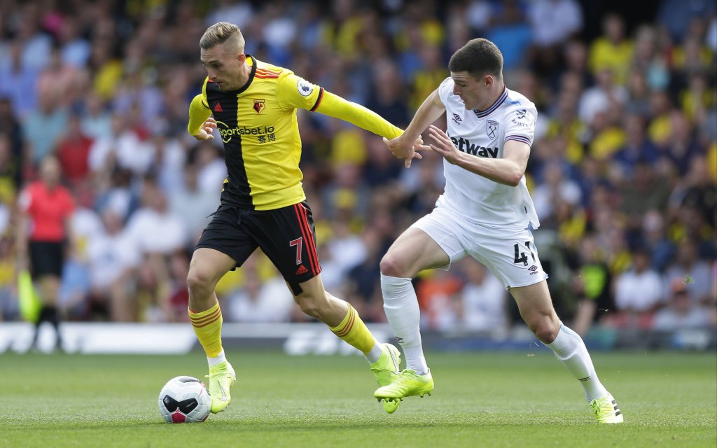 24th August 2019; Vicarage Road, Watford, Hertfordshire, England; English Premier League Football, Watford Football Club versus West Ham United