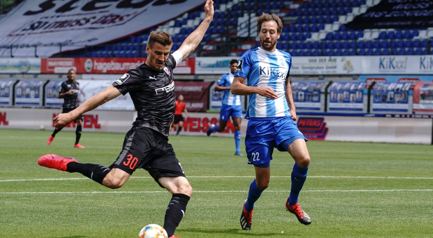 3. Liga - SV Meppen - FC Ingolstadt 04 - Alleingang zu Tor, Stefan Kutschke 30, FCI schießt das 0:1, Jubel, Puttkammer Steffen 22 Meppen 3. Liga