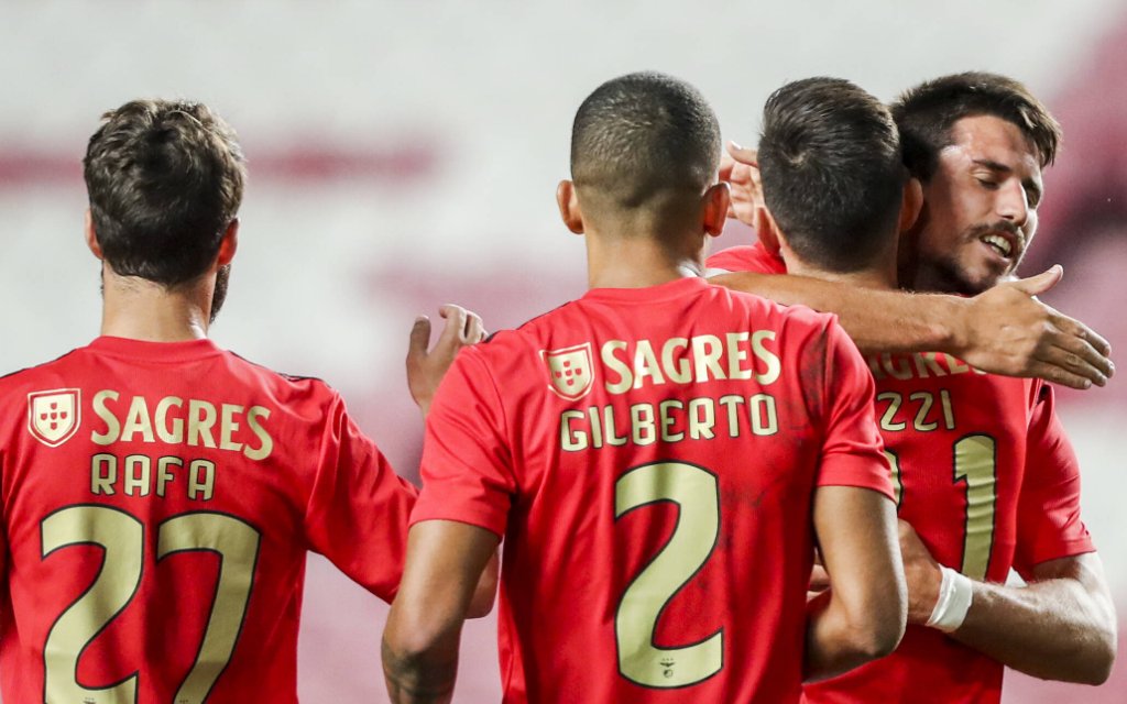 Friendly - Benfica vs Rennes Lisbon, 09/05/2020 - This afternoon Lisboa e Benfica hosted the Stade Rennais Football Club at Estdio da Luz in Lisbon, in a friendly game in preparation for the next season. Gabriel celebrates 2-0 Pedro Rocha