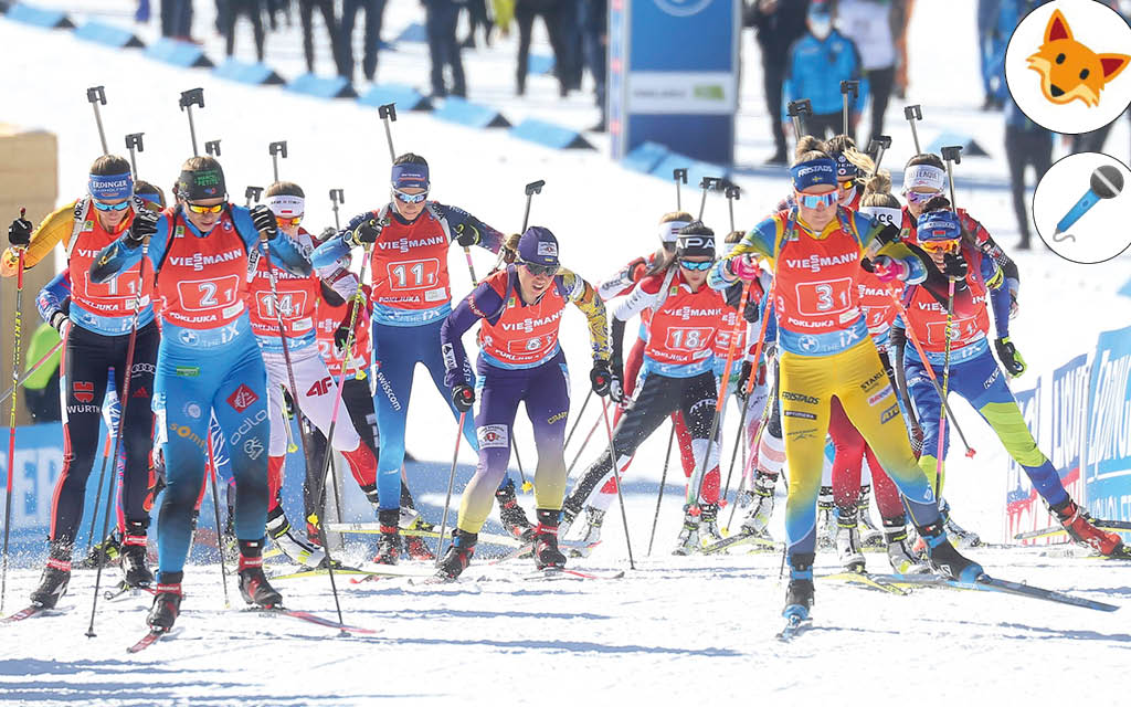 Der Quotenfuchs bei der Biathlon-Staffen der Damen in Östersund.