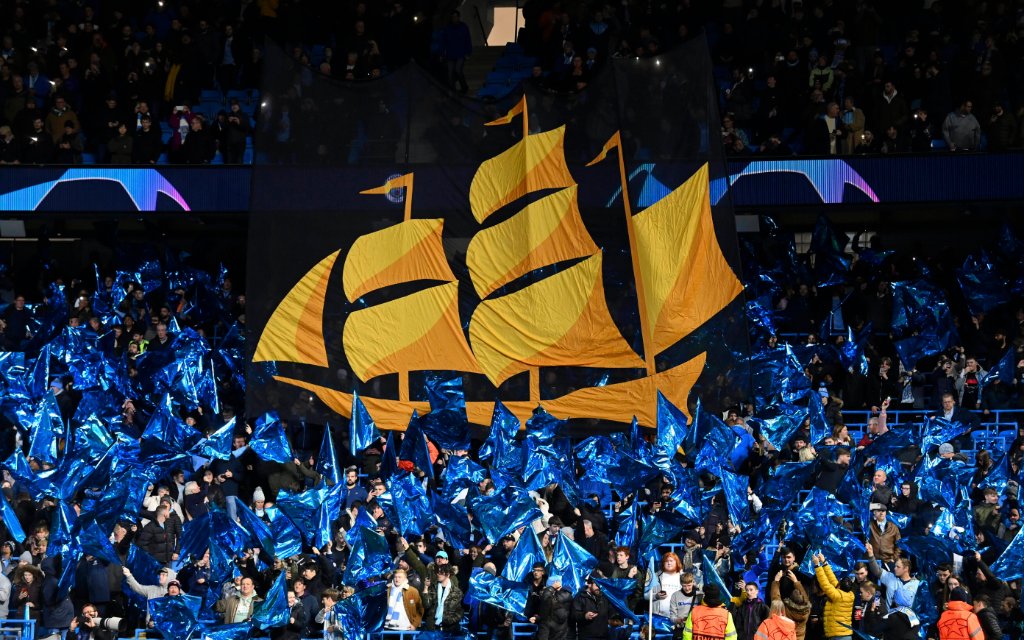 Manchester, United Kingdom - November 03 : Supporters and fans during the UEFA Champions League Group stage A match between Manchester City FC and Club Brugge