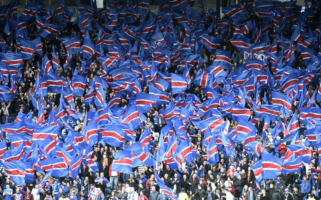 Football - 2015 / 2016 Scottish Cup - Semi-Final: Celtic vs. Rangers Rangers fans at Hampden Park, Glasgow